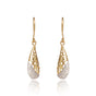 Natural Diamond Earrings 0.61 Ct. Certified in 18K Yellow Gold Dangle Drop