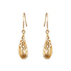 Natural Diamond Earrings 0.61 Ct. Certified in 18K Yellow Gold Dangle Drop