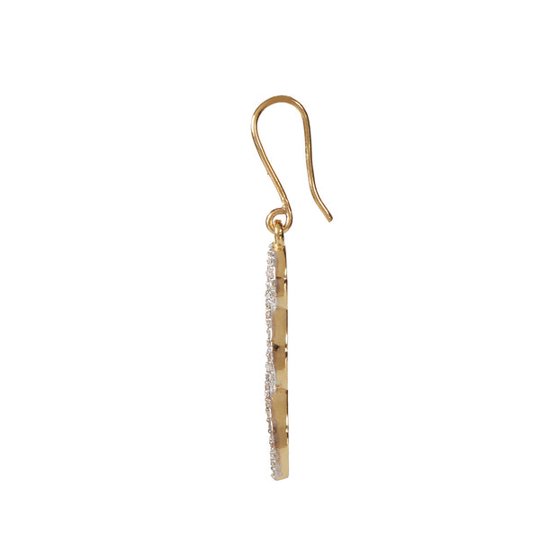 18K Yellow Gold Drop Earrings with Natural Diamond 0.68 Ct. Certified