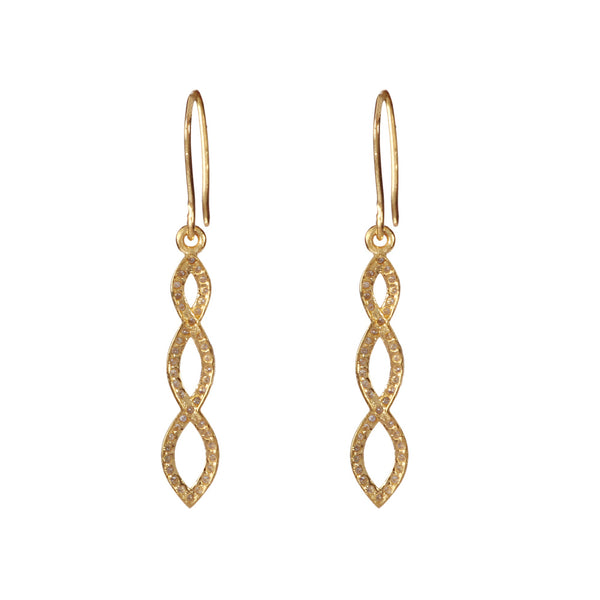 18K Yellow Gold Drop Earrings with Natural Diamond 0.68 Ct. Certified