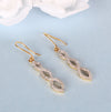 18K Yellow Gold Drop Earrings with Natural Diamond 0.68 Ct. Certified