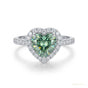 11.20 ct DEW Certified Heart Cut Blue Moissanite Engagement Ring 18K Gold Plated Vermei 18K Gold Plated