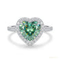 11.20 ct DEW Certified Heart Cut Blue Moissanite Solitaire Ring In 18K Gold Plated Verm 18K Gold Plated