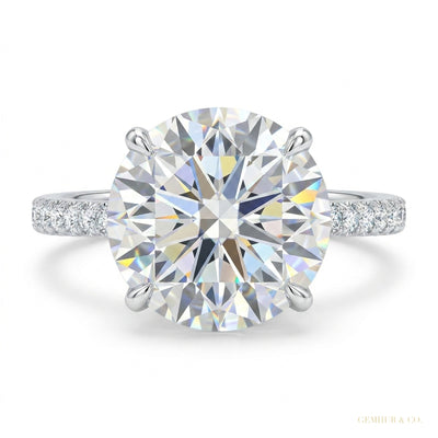 11.50 ct DEW Certified White Moissanite Solitaire Ring – Luxury Jewellery for Fall 18K Gold Plated