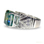 11.55 ct DEW Blue Moissanite Ring Eye-Catching Gift for Wife or Sister 18K Gold Plated 18K Gold Plated