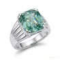 11.75 ct DEW Round Blue Moissanite Ring Grand Statement Gift for Her 18K Gold Plated Ve 18K Gold Plated