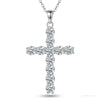 11 ct DEW Certified White Moissanite Cross Pendant In Vermeil 925 Silver For Love – white background main image