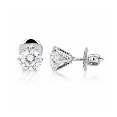 14K/18K Lab-Grown Diamond Solitaire Pear Stud Earrings, 3 Ct VVS/E, IGI Certified