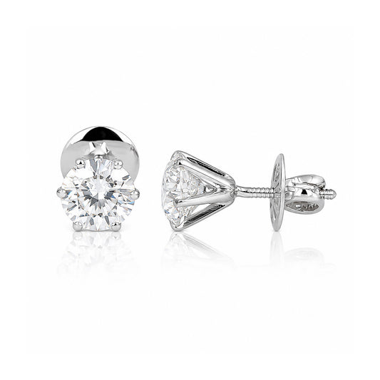 14K/18K Lab-Grown Diamond Solitaire Pear Stud Earrings