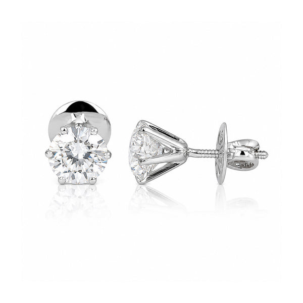 14K/18K Lab-Grown Diamond Solitaire Pear Stud Earrings