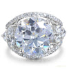 12.00 ct DEW Statement Moissanite Ring Anniversary Gift Elegant for Women 18K Gold Plat 18K Gold Plated – white background main image