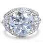 12.00 ct DEW Statement Moissanite Ring Anniversary Gift Elegant for Women 18K Gold Plat 18K Gold Plated