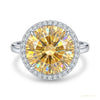 12.30 ct DEW Champagne Treated Moissanite Solitaire Ring in – RARE Gem 18K Gold Plated 18K Gold Plated – white background main image