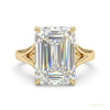 12.30 ct DEW Emerald Off White Moissanite Ring in – July Wedding Gift 18K Gold Plated V 18K Gold Plated – white background main image