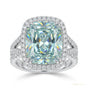 12.50 ct DEW Cushion Cut Blue Moissanite Ring Birthday Gift for Wife 18K Gold Plated Ve 18K Gold Plated