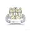 12.65 ct DEW Certified Emerald Cut Moissanite Solitaire Ring in For New Year 18K Gold P 18K Gold Plated – white background main image