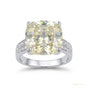 12.65 ct DEW Certified Emerald Cut Moissanite Solitaire Ring in For New Year 18K Gold P 18K Gold Plated