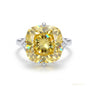 12.80 ct DEW Champagne Moissanite Ring in Certified Prong Setting 18K Gold Plated Verme 18K Gold Plated