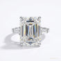 14.50 ct DEW Emerald Cut Off White Moissanite Ring – Bridal Jewellery 18K Gold Plated Ver 18K Gold Plated