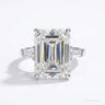 14.50 ct DEW Emerald Cut Off White Moissanite Ring – Bridal Jewellery 18K Gold Plated Vermeil in 18K Gold Plated Vermeil