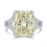 15.65 ct DEW Off White Moissanite Solitaire Ring Wedding Gift for Wife 18K Gold Plated in 18K Gold Plated Vermeil
