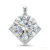 15 ct DEW White Moissanite Pendant in Gold Vermeil Certified Luxury Holiday Jewellery – white background main image