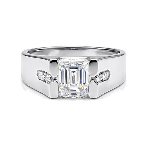1.50 Ct Emerald Cut Lab Grown Diamond Ring — VS1 Clarity, 18k Gold Vermeil