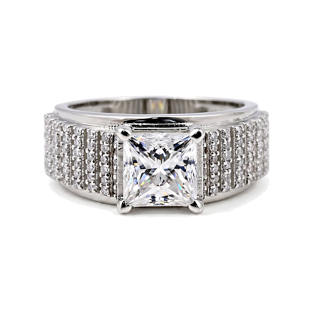 1.50 Ct Princess Cut Lab Grown Diamond Ring — VS1 Clarity, 18k Gold Vermeil