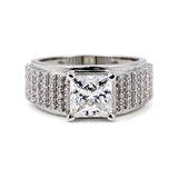 1.50 Ct Princess Cut Lab Grown Diamond Ring — VS1 Clarity, 18k Gold Vermeil