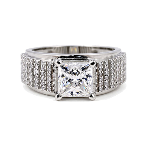 1.50 Ct Princess Cut Lab Grown Diamond Ring — VS1 Clarity, 18k Gold Vermeil