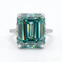 16.40 ct DEW Blue Moissanite Solitaire Ring in Certified Big Statement 18K Gold Plated 18K Gold Plated