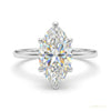 16.50 ct DEW EGL Certified Marquise Cut White Moissanite Ring 18K Gold Plated – white background main image