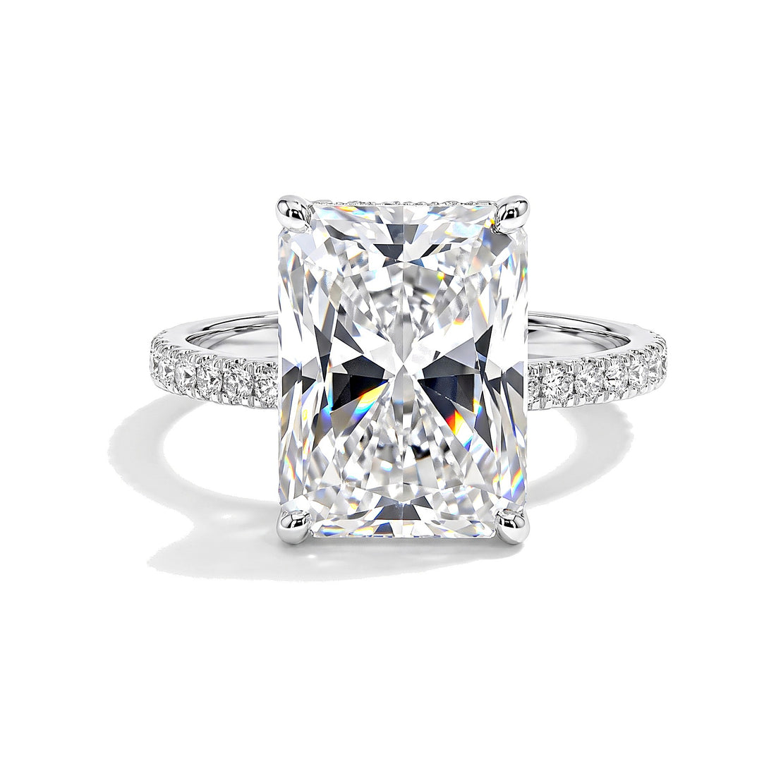 18.10 ct DEW Certified Radiant Cut Moissanite Ring For Birthday Gift Idea 18K Gold Plated