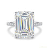 18.65 ct DEW Emerald Cut Certified White Moissanite Ring For Mother's Day 18K Gold Plat 18K Gold Plated – white background main image