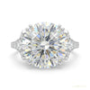 18.85 ct DEW Certified White Moissanite Solitaire Ring – Glamorous Bridal Jewellery 18K G 18K Gold Plated – white background main image