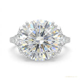 18.85 ct DEW Certified White Moissanite Solitaire Ring – Glamorous Bridal Jewellery 18K G 18K Gold Plated – white background main image