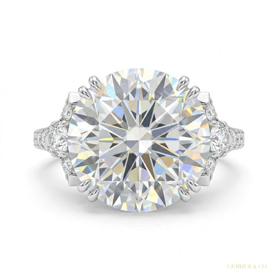 18.85 ct DEW Certified White Moissanite Solitaire Ring – Glamorous Bridal Jewellery 18K G 18K Gold Plated