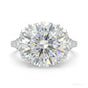 18.85 ct DEW Certified White Moissanite Solitaire Ring – Glamorous Bridal Jewellery 18K G 18K Gold Plated