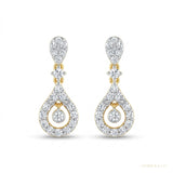 18K Yellow Gold Diamond Stud Earrings with 0.39 Ct. IGI Certified – white background main image