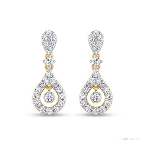 18K Yellow Gold Diamond Stud Earrings with 0.39 Ct. IGI Certified – white background main image