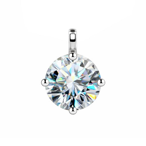4.20 ct DEW Certified Moissanite Pendant in Gold Vermeil Ideal Gift