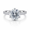 6.00 ct DEW White Moissanite Ring – Thoughtful Labor Day Gift for Her 18K Gold Plated V 18K Gold Plated