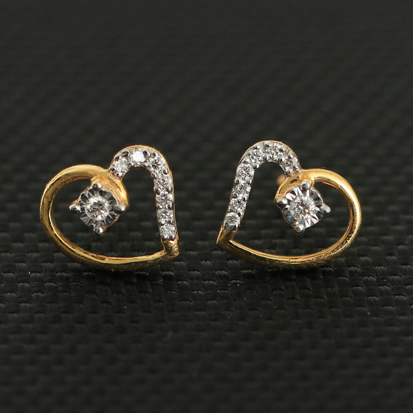 0.10 Ct. 18K Yellow Gold Stud Earrings with Natural Diamond IGI Certified -