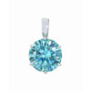 9.30 ct DEW Certified Blue Moissanite Pendant Gold Vermeil Anniversary Jewellery Gift
