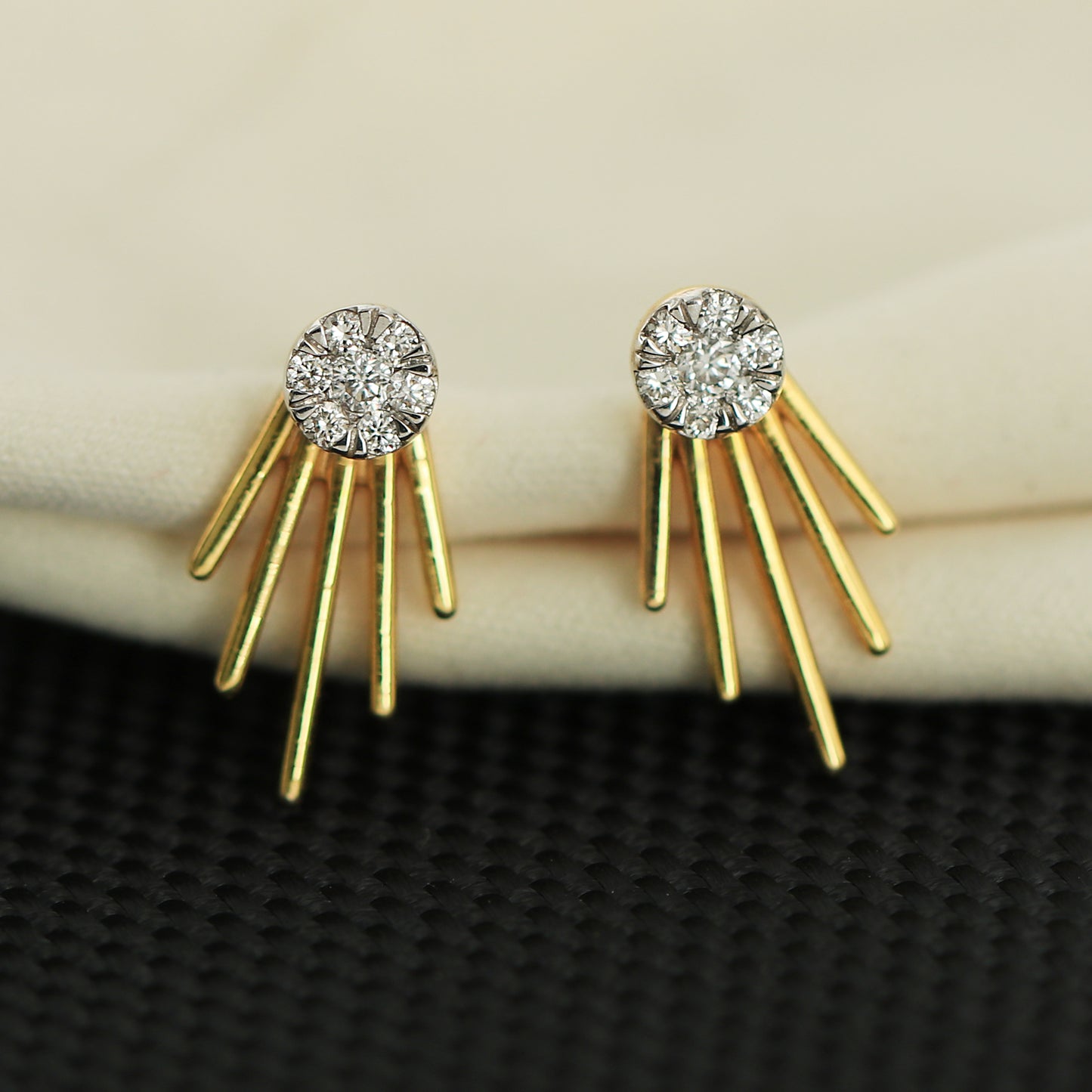 Sunburst Diamond Stud Earrings