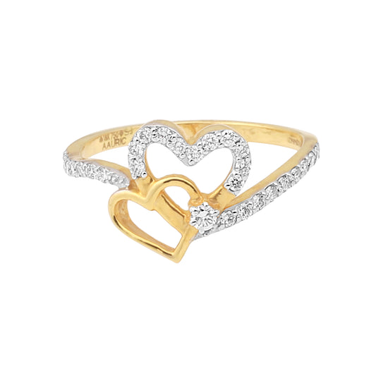 Intertwined Hearts Diamond Ring
