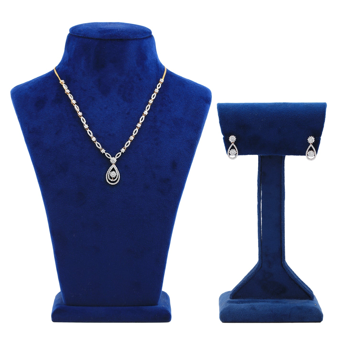 Graceful Diamond Necklace and Earrings Set