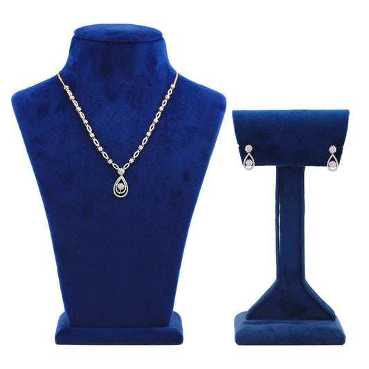 Graceful Diamond Necklace and Earrings Set