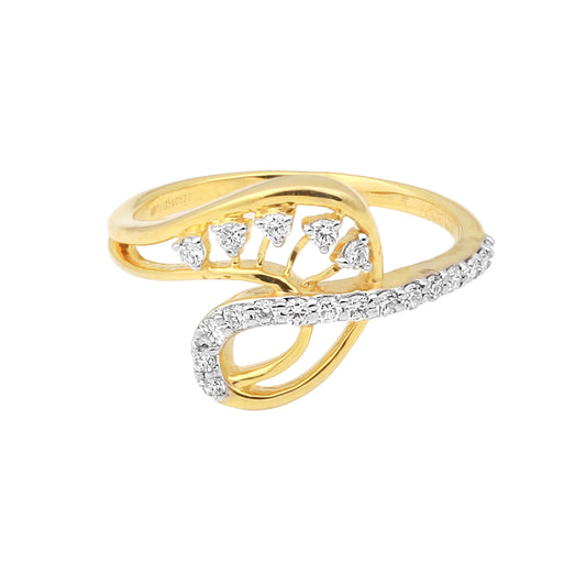 Modern Swirl Diamond Ring