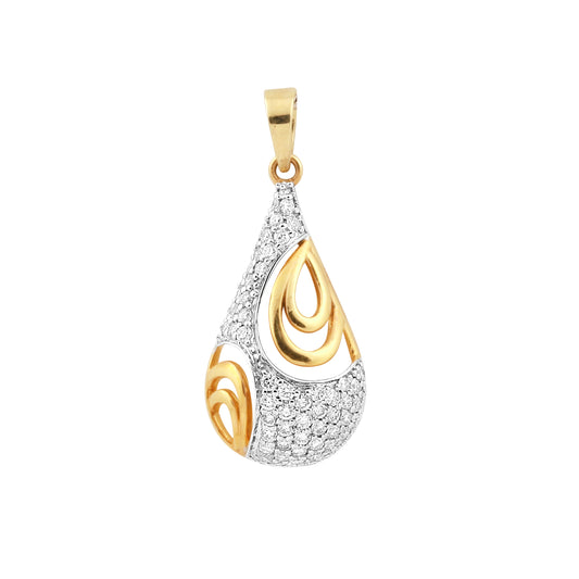 Elegant Teardrop Diamonds Pendant